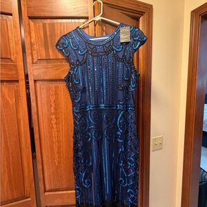 NWT Roaring 20’s Blue Beaded Flapper Dress